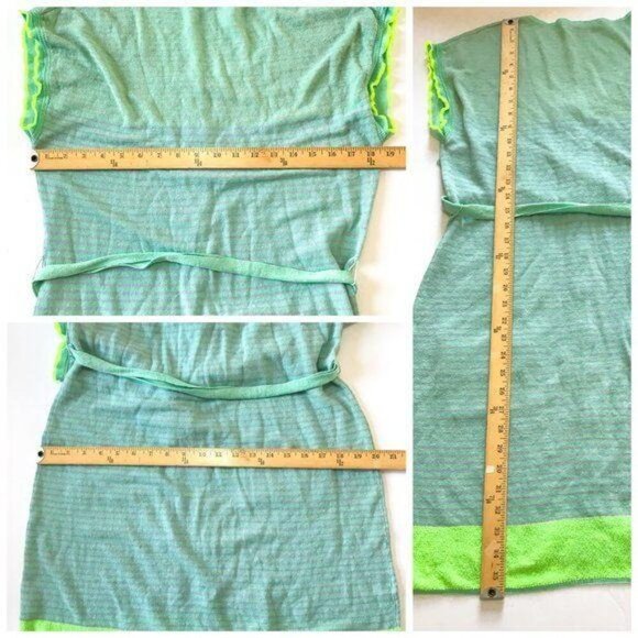 Nanette Lepore Heartbeat Striped Knit Short Sleeve Dress , Size M, blue, green - Picture 7 of 7